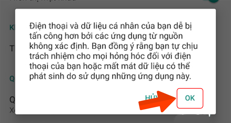 Chọn OK